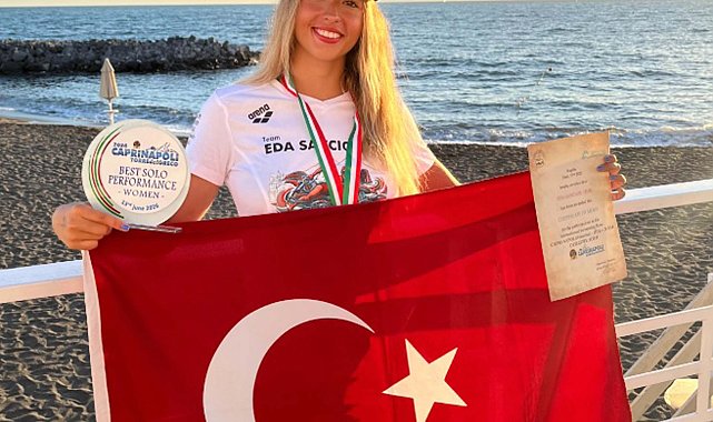 Eda Savcıgil, Catalina Kanalı'nı rekorla yüzdü