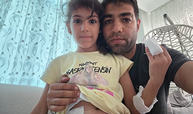 Elektrikli bisiklet yoldaki çukura düşüp, devrildi, baba ile kızı ölümden döndü