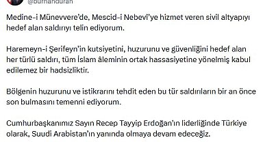 İletişim Başkanı Duran: Medine-i Münevvere'de sivil altyapıyı hedef alan saldırıyı telin ediyorum