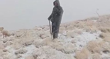 Ovacık'ta yaylaya kar yağdı