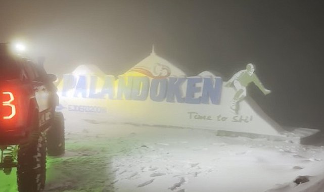 Palandöken'de kar kalınlığı 5 santimetreye yaklaştı