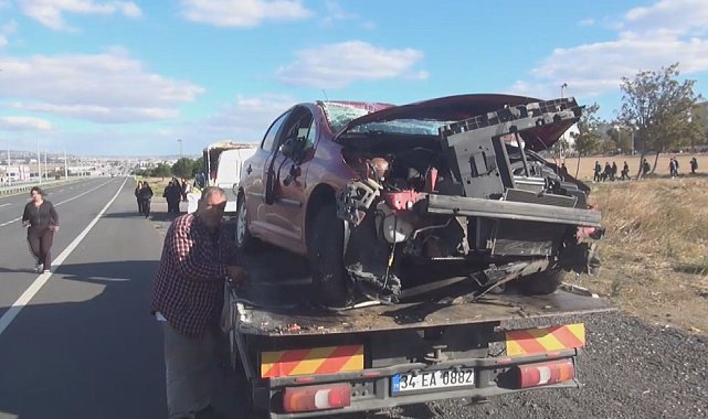 Silivri'de otomobil takla attı: 1'i çocuk 3 yaralı